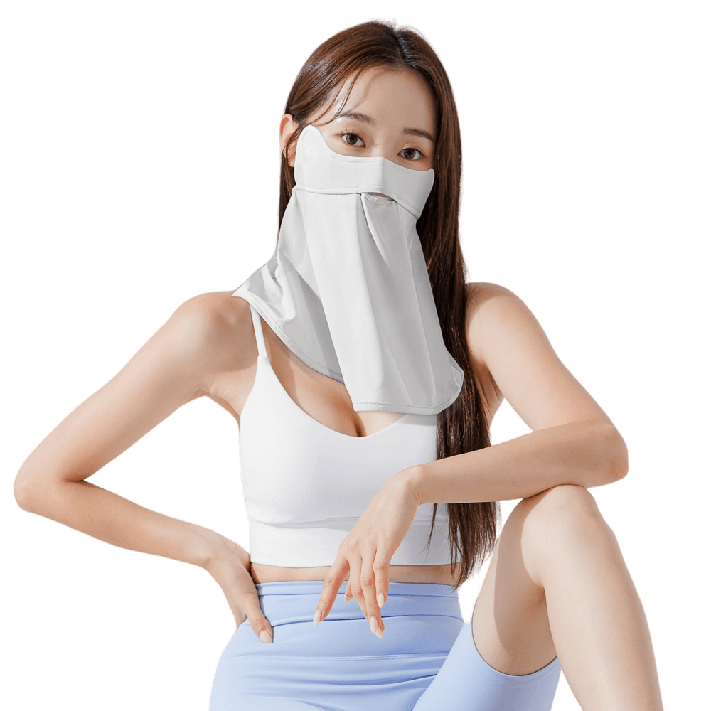 GoPlayer レディース クールサンスクリーンマスク(ライトグレー)