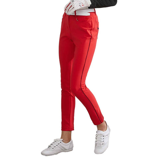 GoPlayer女彈性高爾夫長褲紅