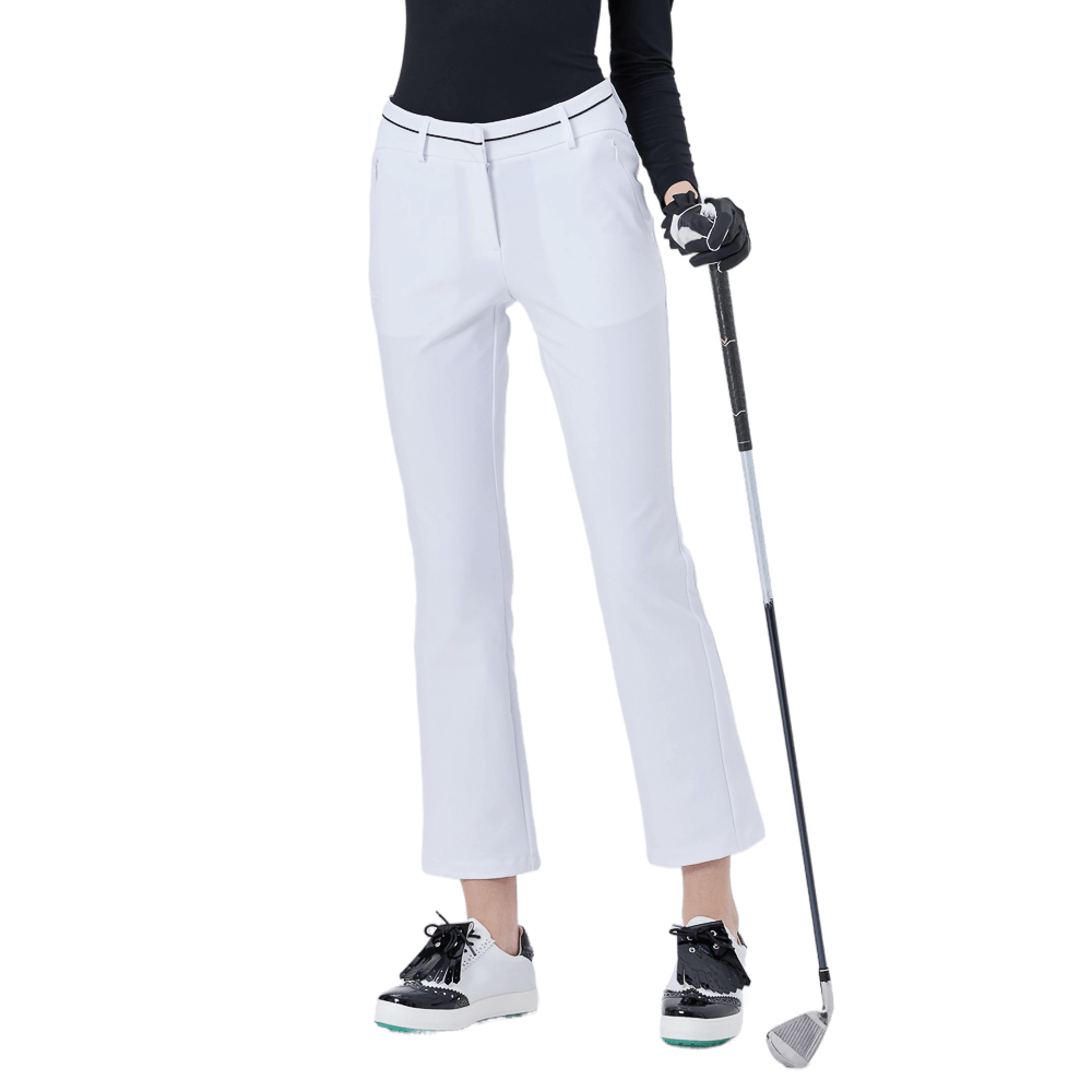 GoPlayer女高腰彈性高爾夫長褲(白)