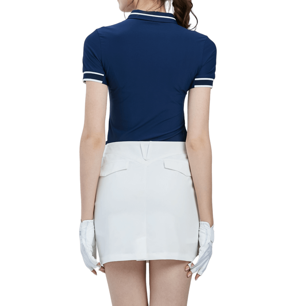 GoPlayer Women's Golf Ultra-Stretch Short-Sleeve Top (Dark Blue)