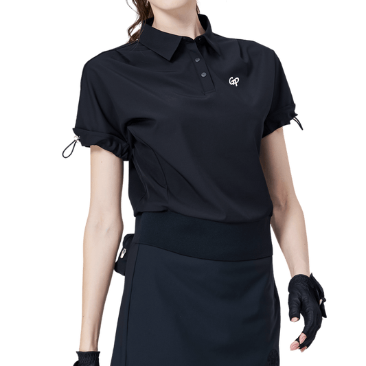 GoPlayer Women's Loose Fit Short Sleeve Top (Black)