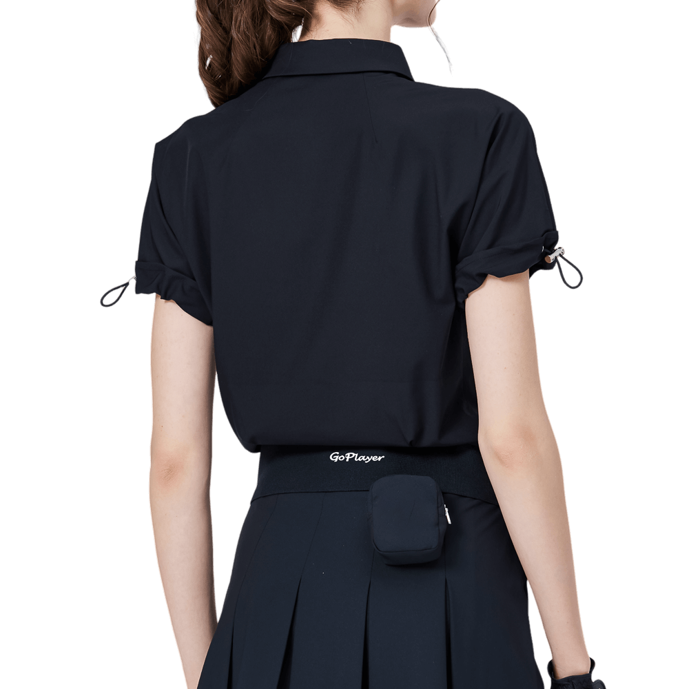 GoPlayer レディース ルーズフィット 半袖トップス (ブラック)