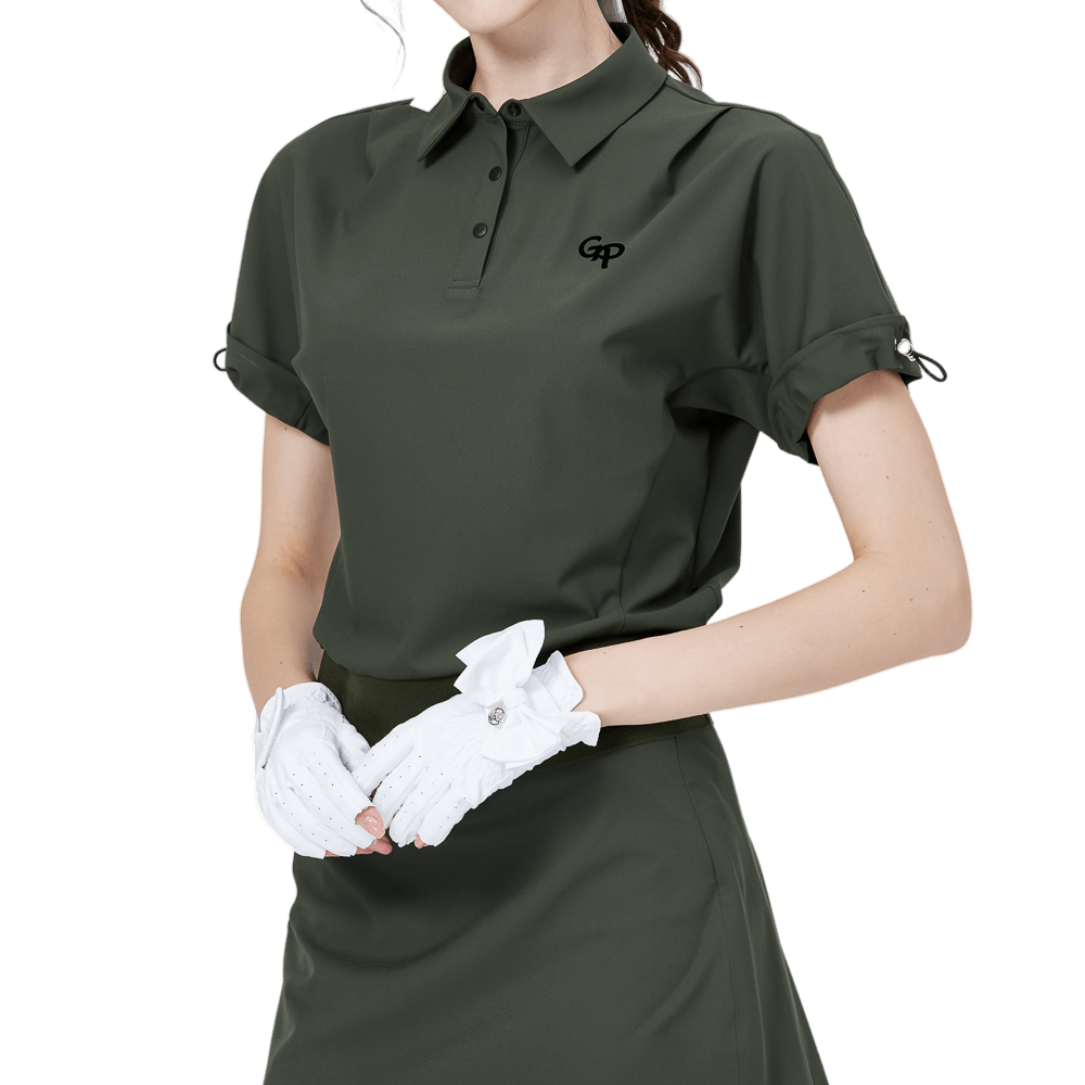 GoPlayer レディース ルーズフィット 半袖トップス (ミリタリーグリーン)