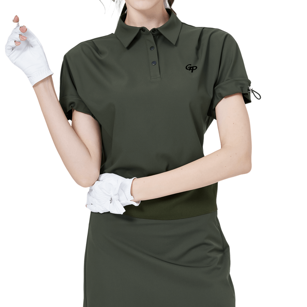 GoPlayer レディース ルーズフィット 半袖トップス (ミリタリーグリーン)