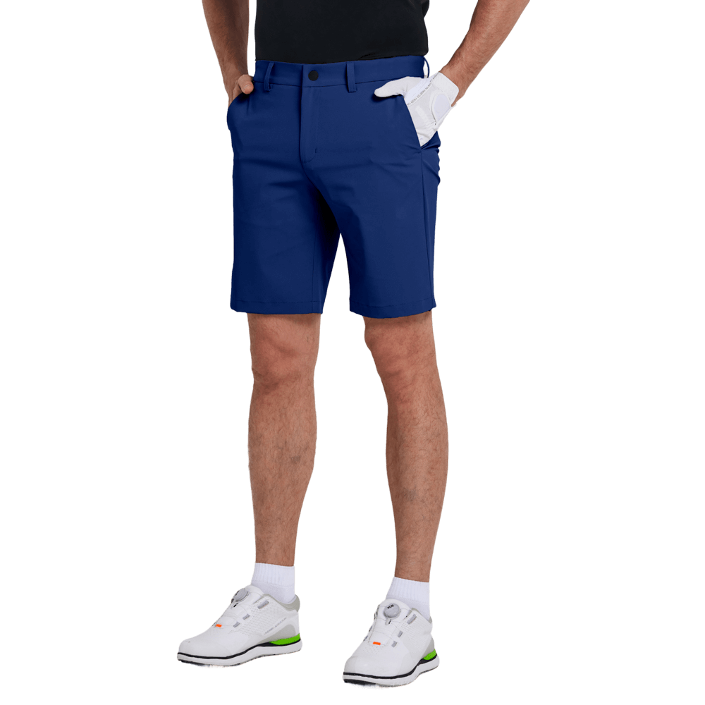 GoPlayer Men's Elastic Waist Golf Shorts (Gray Blue)
