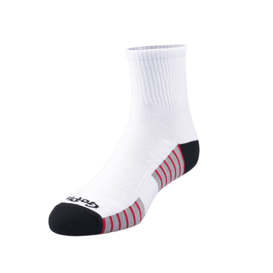 GoPlayer男細針竹炭踝上運動襪(白)