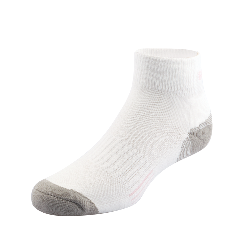 GoPlayer Women's Bamboo Charcoal Ankle Sports Socks (White Pink)