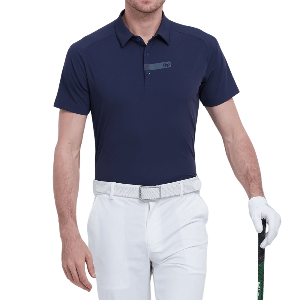 GoPlayer メンズ 軽量超弾性半袖トップ (ネイビー ブルー)