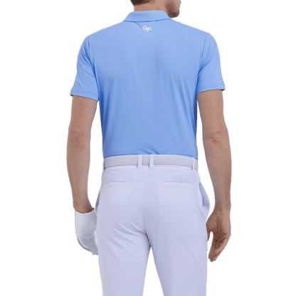 GoPlayer男彈性透氣短袖上衣(淡藍)