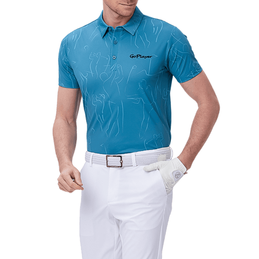 GoPlayer Men's Short Sleeve Printed Top (Lake Green)