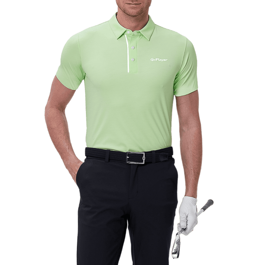 GoPlayer Men's Cool Jacquard Short Sleeve Top (Grass Green)