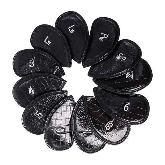 GoPlayer 高爾夫PU數字鐵桿套組(鰐魚皮黑)