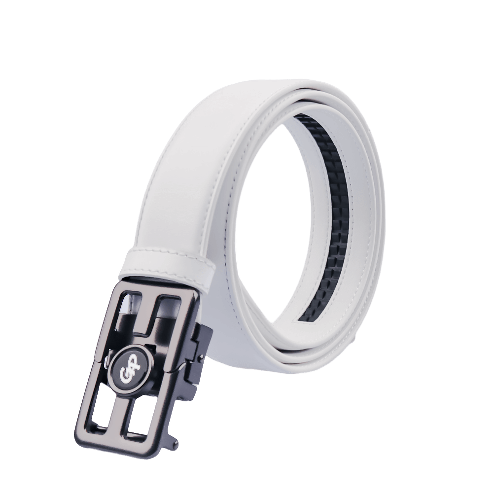 GoPlayer automatic slide buckle leather belt (white)