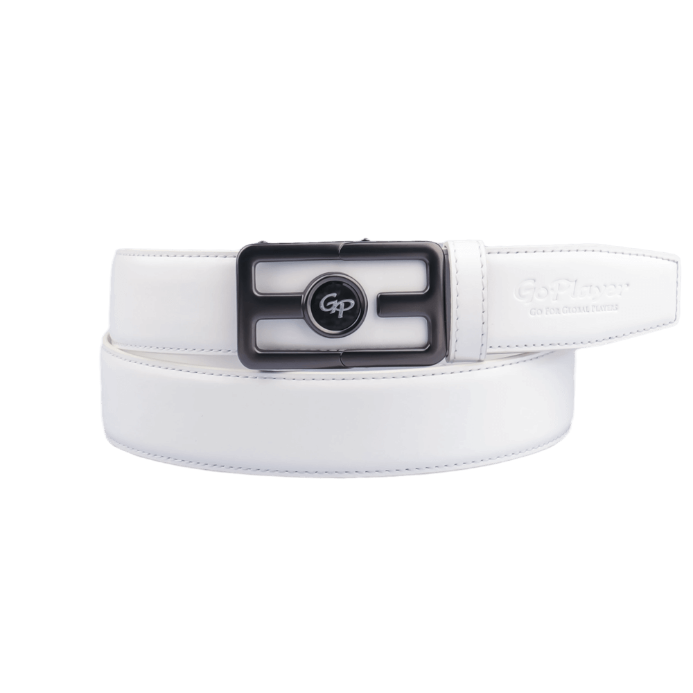 GoPlayer automatic slide buckle leather belt (white)