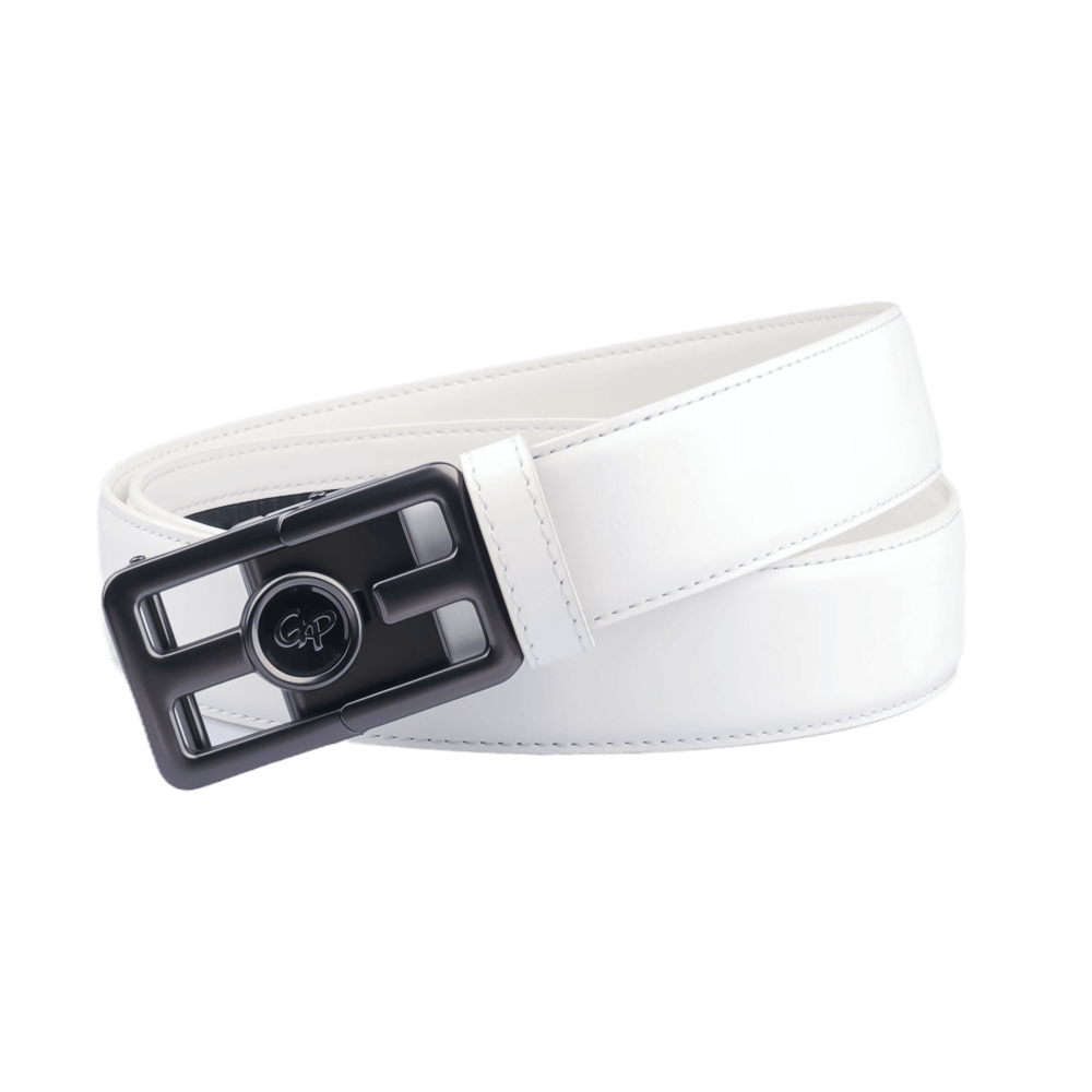 GoPlayer automatic slide buckle leather belt (white)