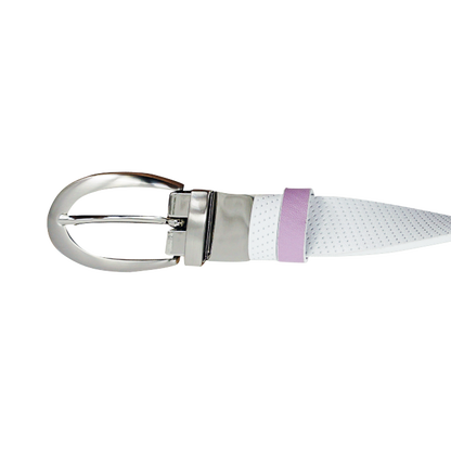 GP女25mm雙面扣皮帶(白/淺紫)