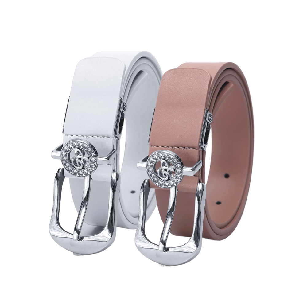 GoPlayer レディース ホースシューバックル ゴルフベルト (ダークピンク)