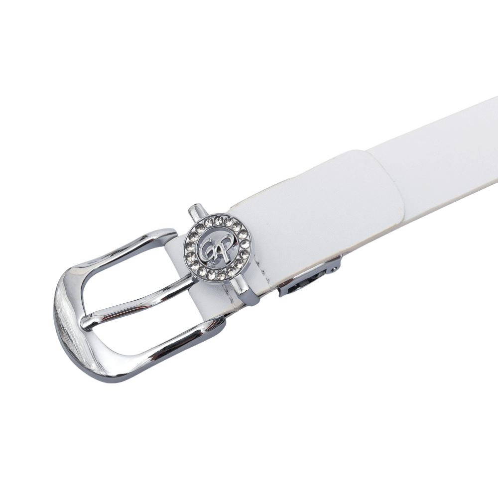 GoPlayer レディース ホースシューバックル ゴルフベルト (ホワイト)