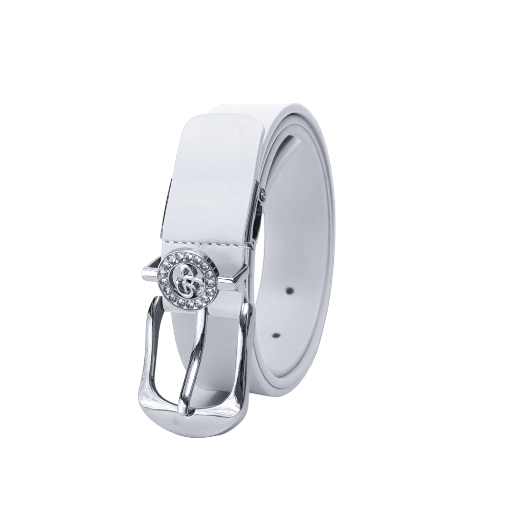 GoPlayer レディース ホースシューバックル ゴルフベルト (ホワイト)