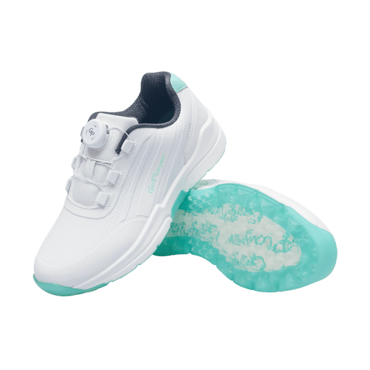 GoPlayer EliteLinks Golf Knob Women's Shoes (White and Green)