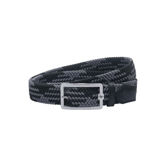 GoPlayer Men's Golf Elastic Belt (Black and Gray)