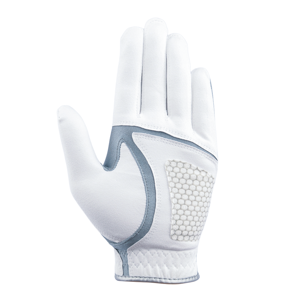 PGA男高爾夫彈性布防滑手套(白灰)