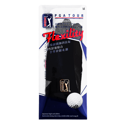 PGA男高爾夫彈性布防滑手套(黑金)