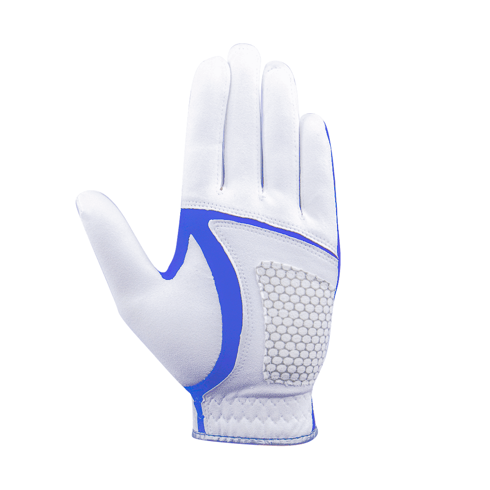 PGA Men's Golf Elastic Cloth Anti-Slip Gloves (White Blue)