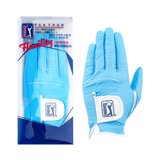 PGA韓版奈米布男高爾夫手套(淺藍)