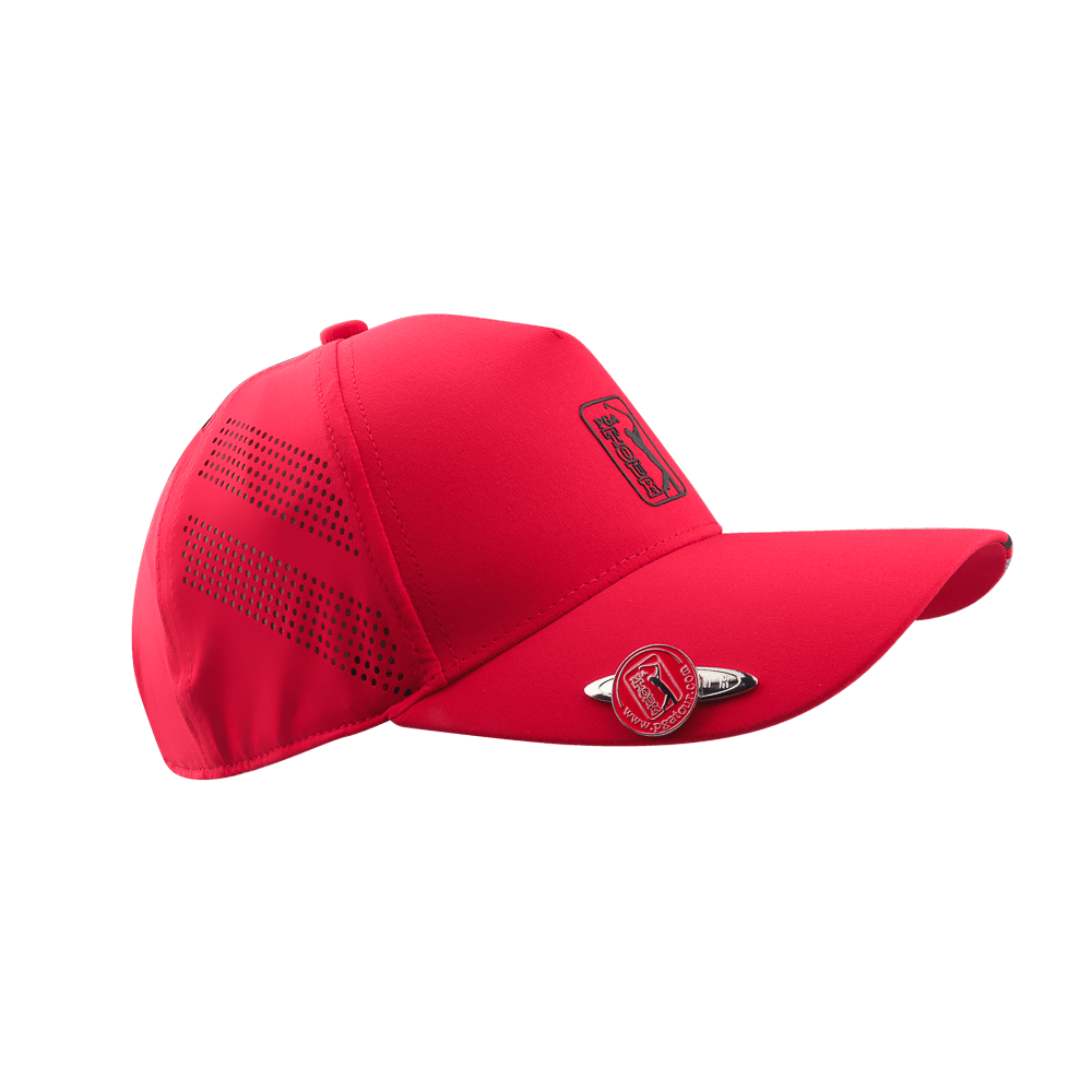 PGA TOUR高爾夫精緻球標帽(紅)