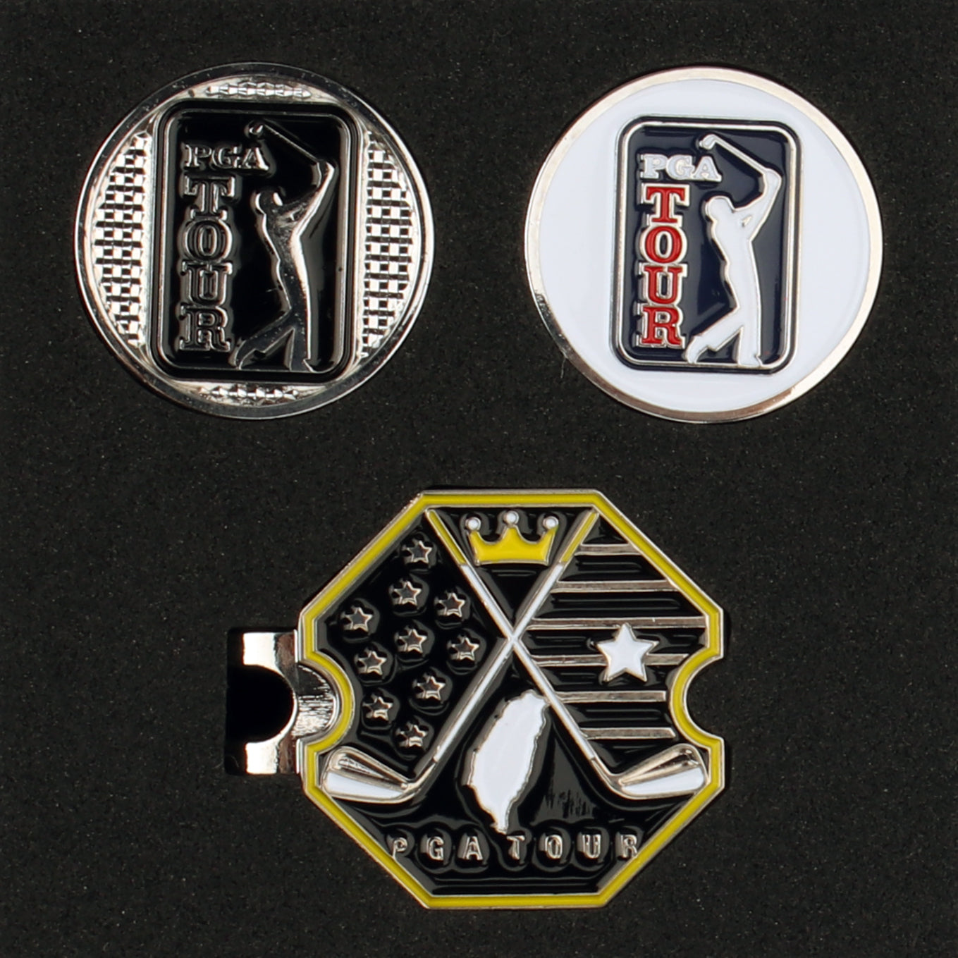 PGA hexagonal base + double cap clip (black)