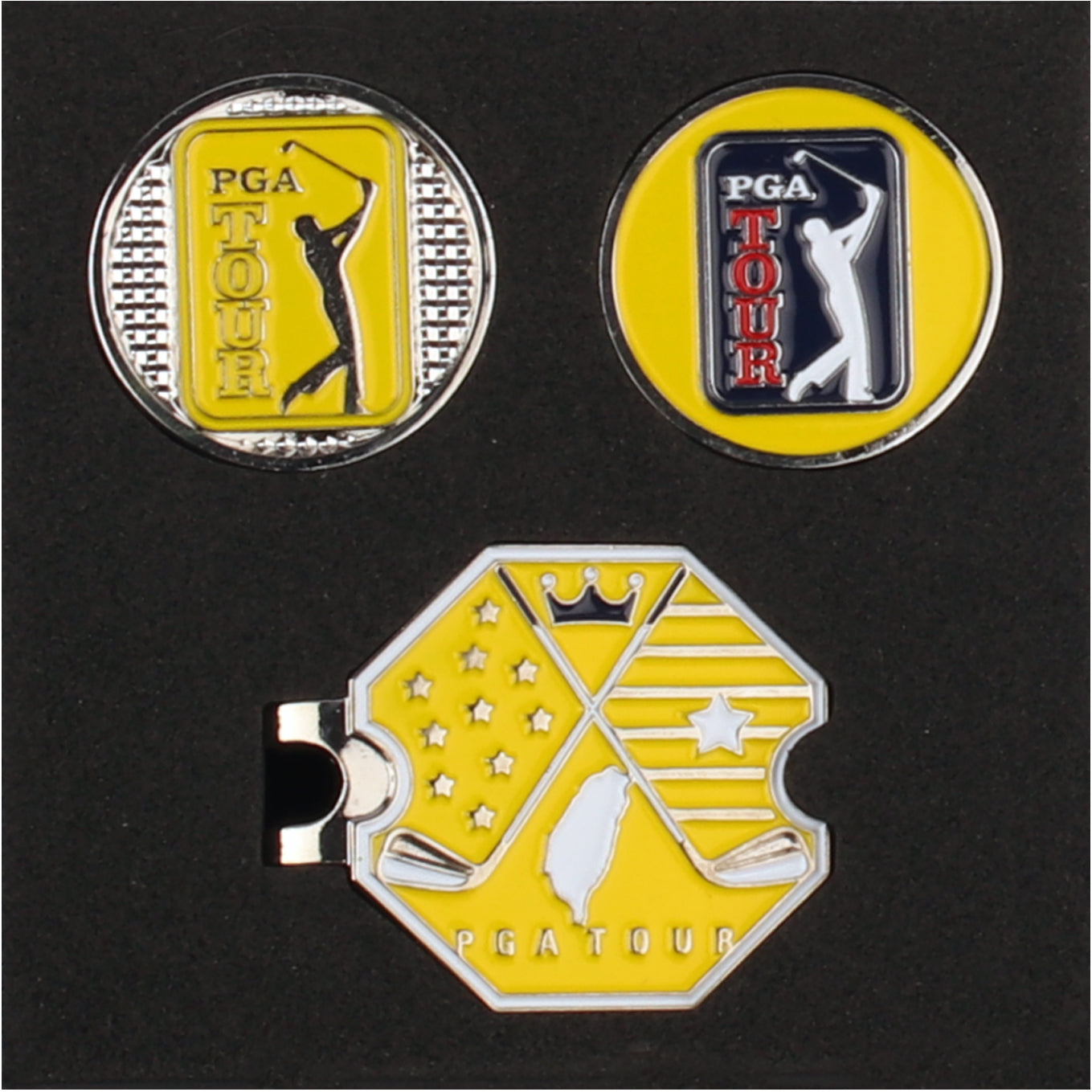 PGA hexagonal base + double cap clip (yellow)