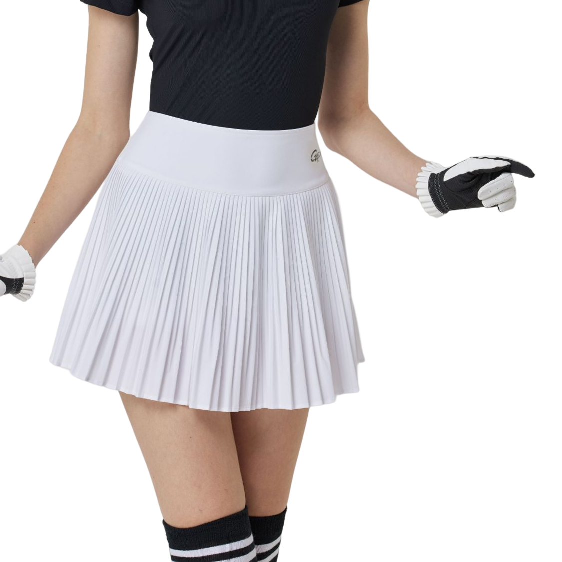 GoPlayer女高爾夫百褶褲裙（白）
