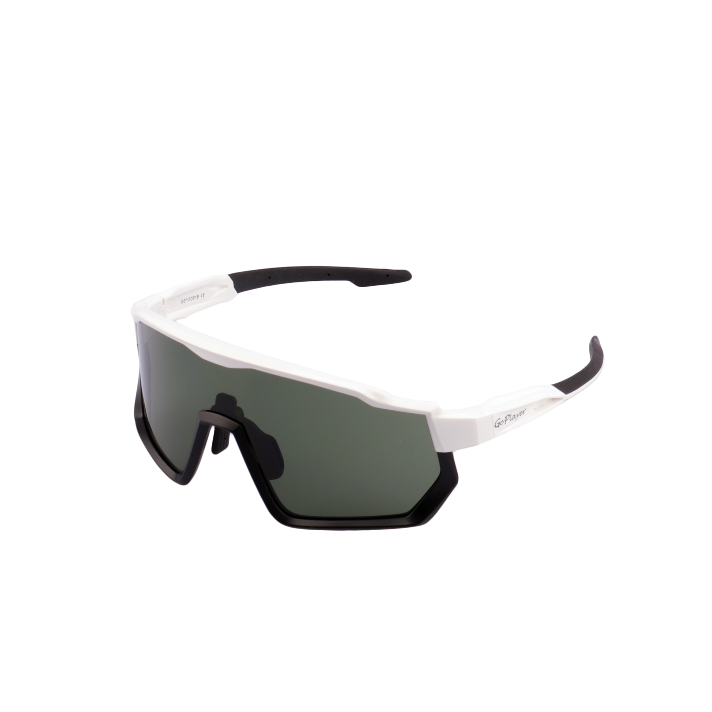 GoPlayer大框太陽眼鏡(白黑框 綠片)