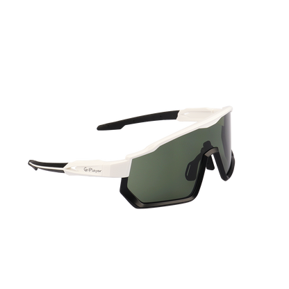 GoPlayer大框太陽眼鏡(白黑框 綠片)
