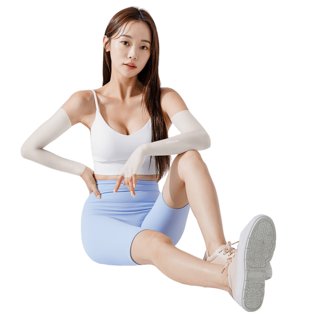 GoPlayer Women's Cool Sun Protection Sleeves (White)