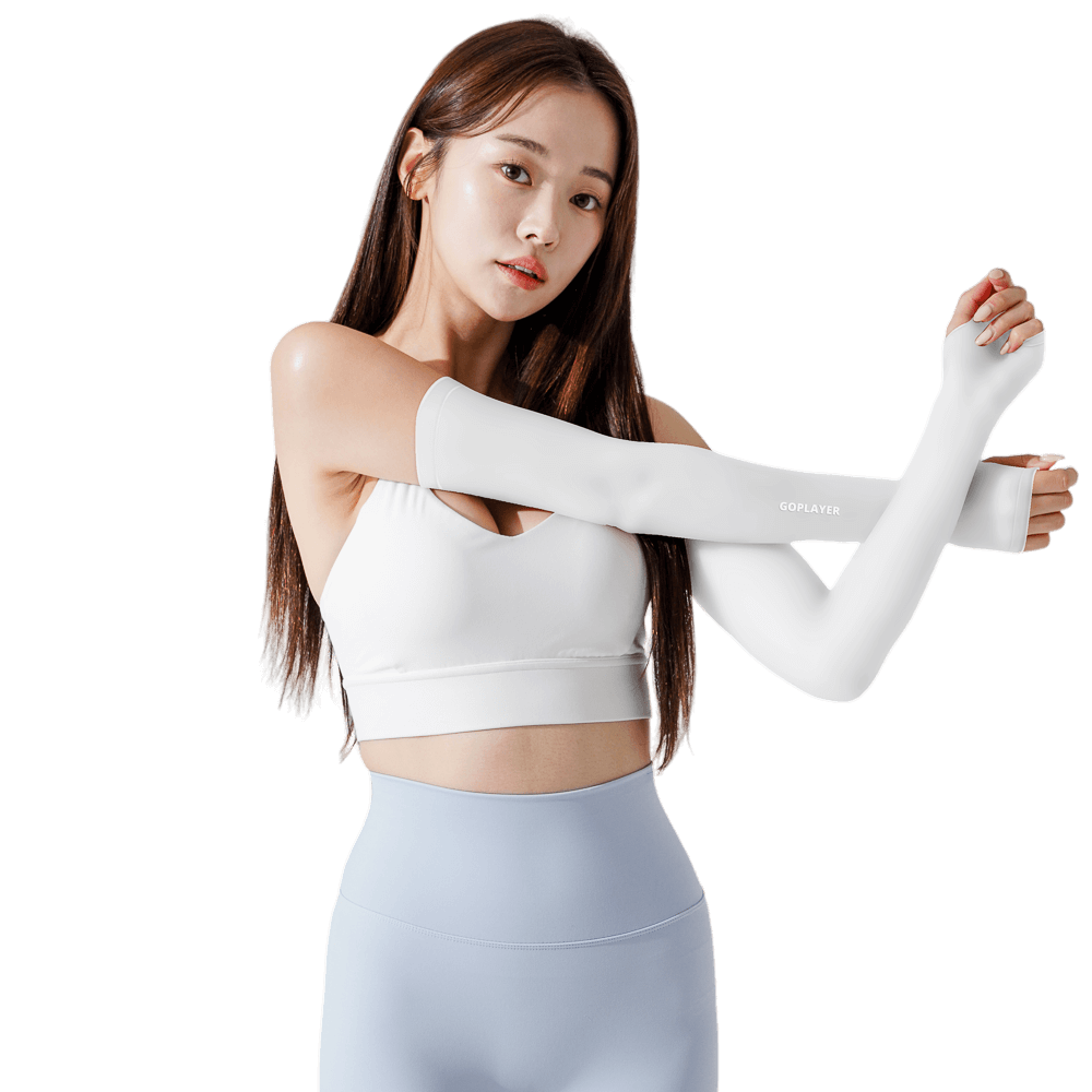 GoPlayer Women's Cool Sun Protection Sleeves (White)