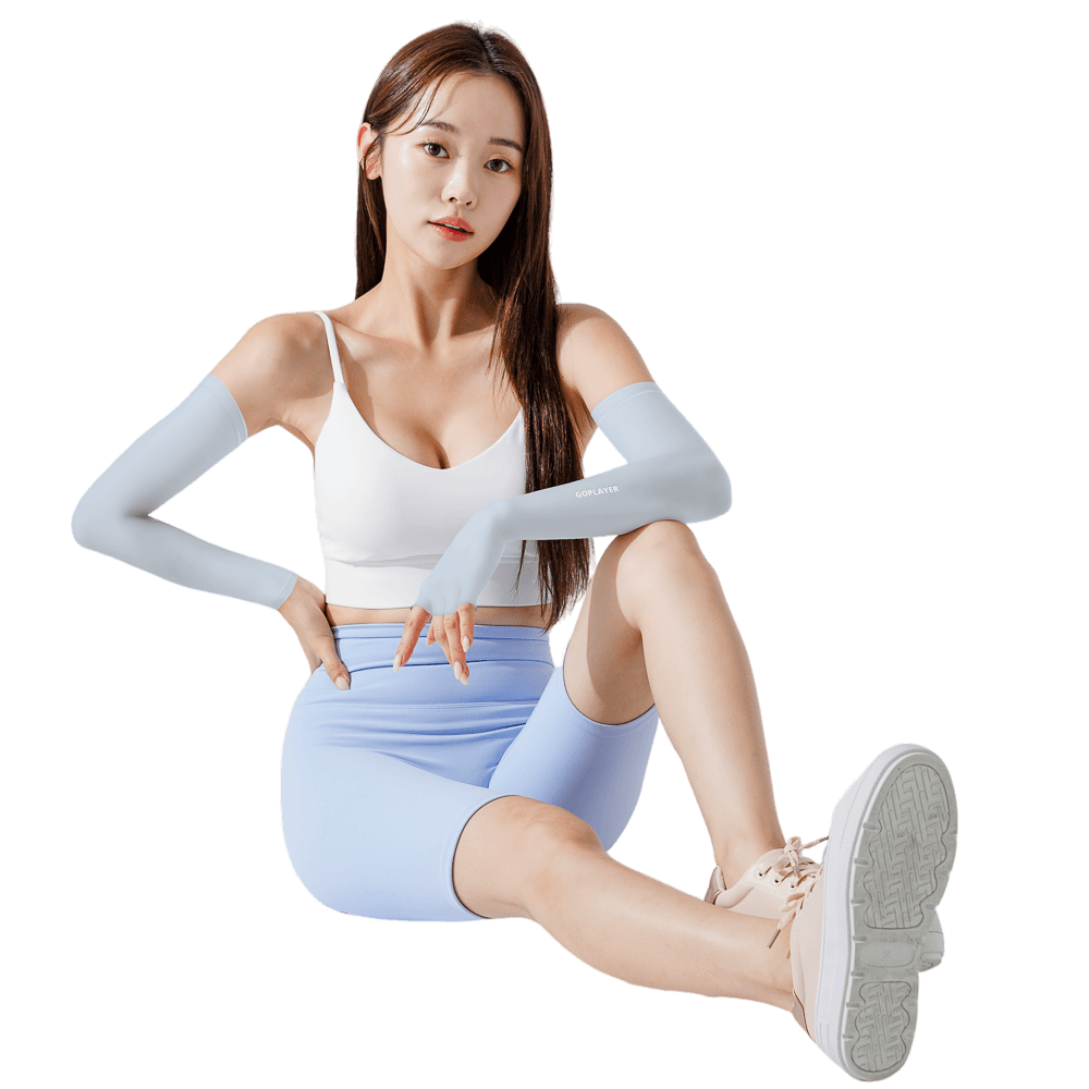 GoPlayer Women's Cool Sun Protection Sleeves (Light Blue)