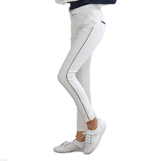 GoPlayer女彈性高爾夫長褲白