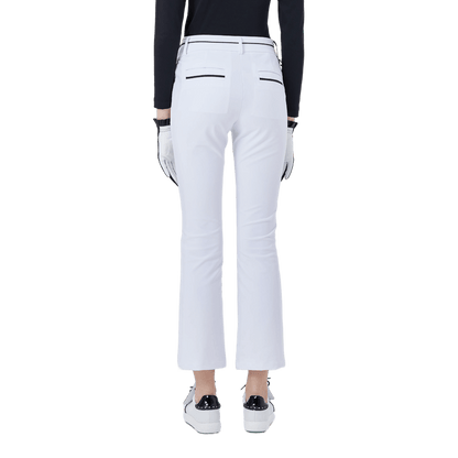 GoPlayer Women's High Waist Elastic Golf Pants (White)