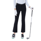 GoPlayer女高腰彈性高爾夫長褲(黑)