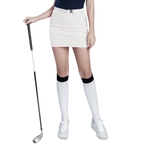 GoPlayer女彈性腰高爾夫褲裙(白)