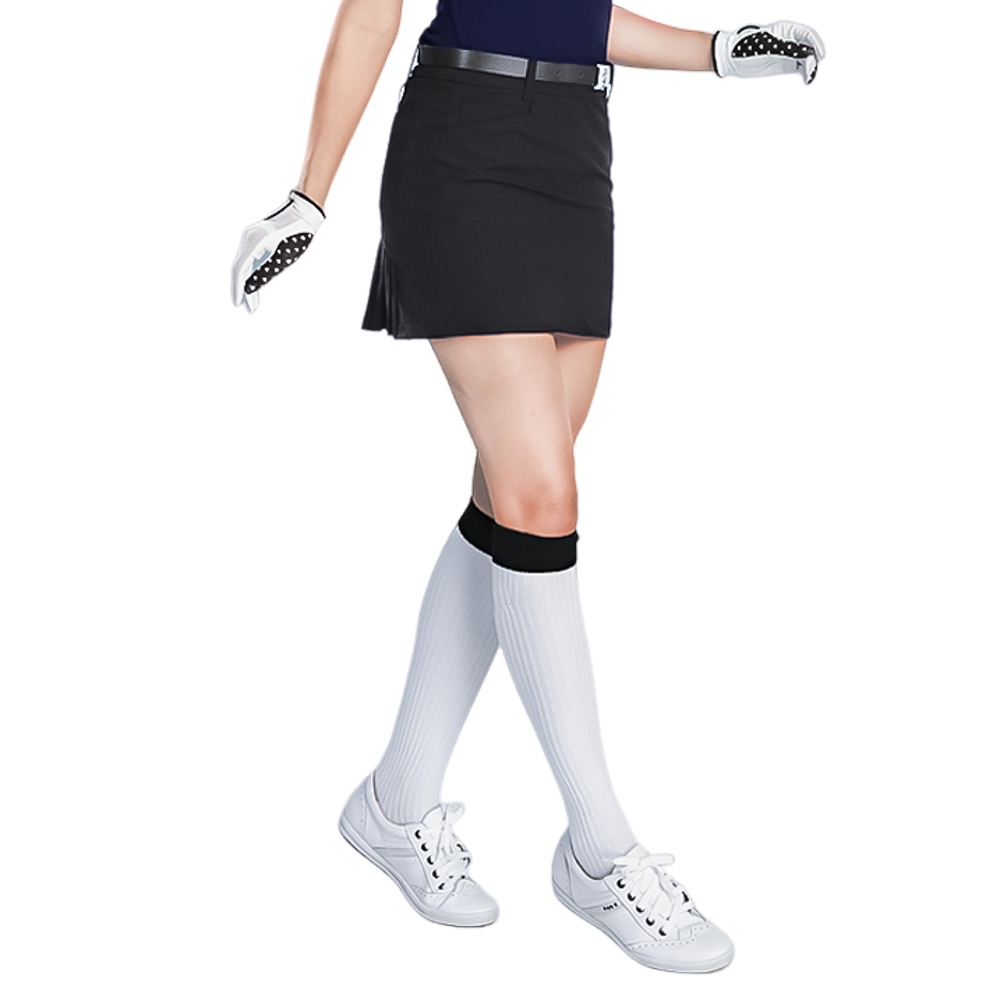 GoPlayer レディース 伸縮性ウエスト ゴルフスカート (ブラック)