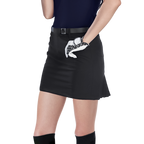 GoPlayer レディース 伸縮性ウエスト ゴルフスカート (ブラック)