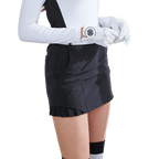 GoPlayer女彈性腰高爾夫褲裙(黑)