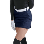 GoPlayer女彈性腰高爾夫褲裙(藏青)