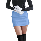 GoPlayer女彈性腰高爾夫褲裙(淺藍)