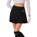 GoPlayer レディース ゴルフ 伸縮性ウエスト プリーツスカート (ブラック)