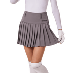 GoPlayer レディース ゴルフ 伸縮性ウエスト プリーツスカート (グレー)