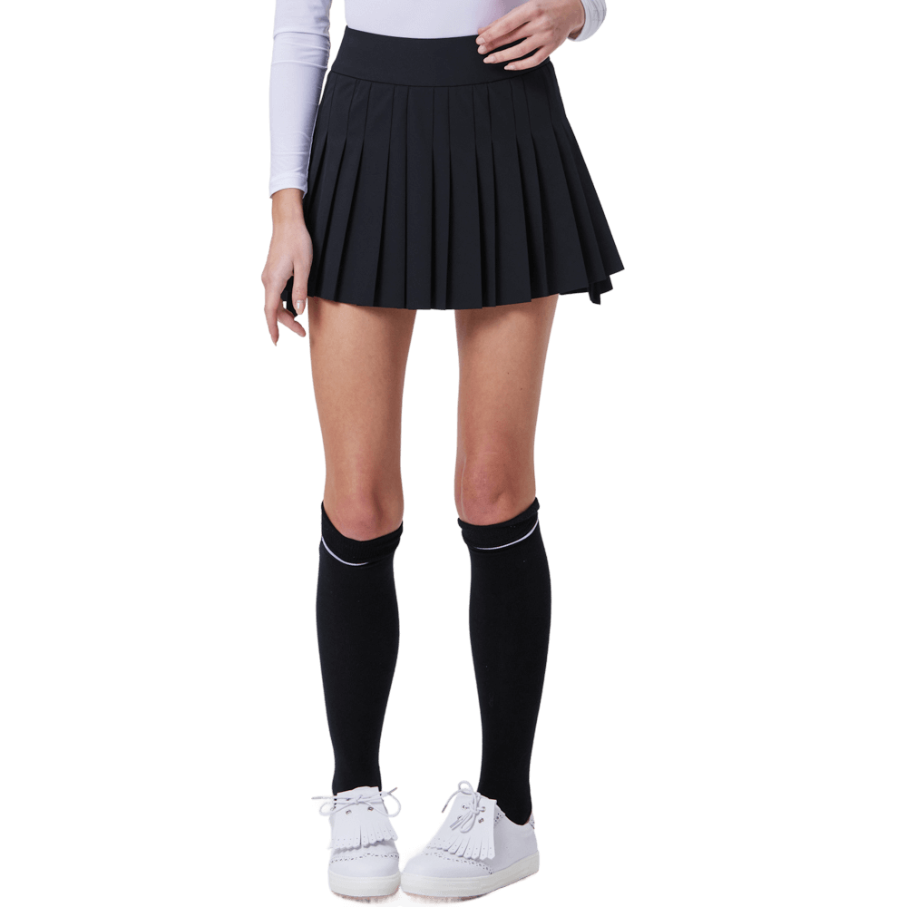 GoPlayer女彈性高腰百褶裙(黑)